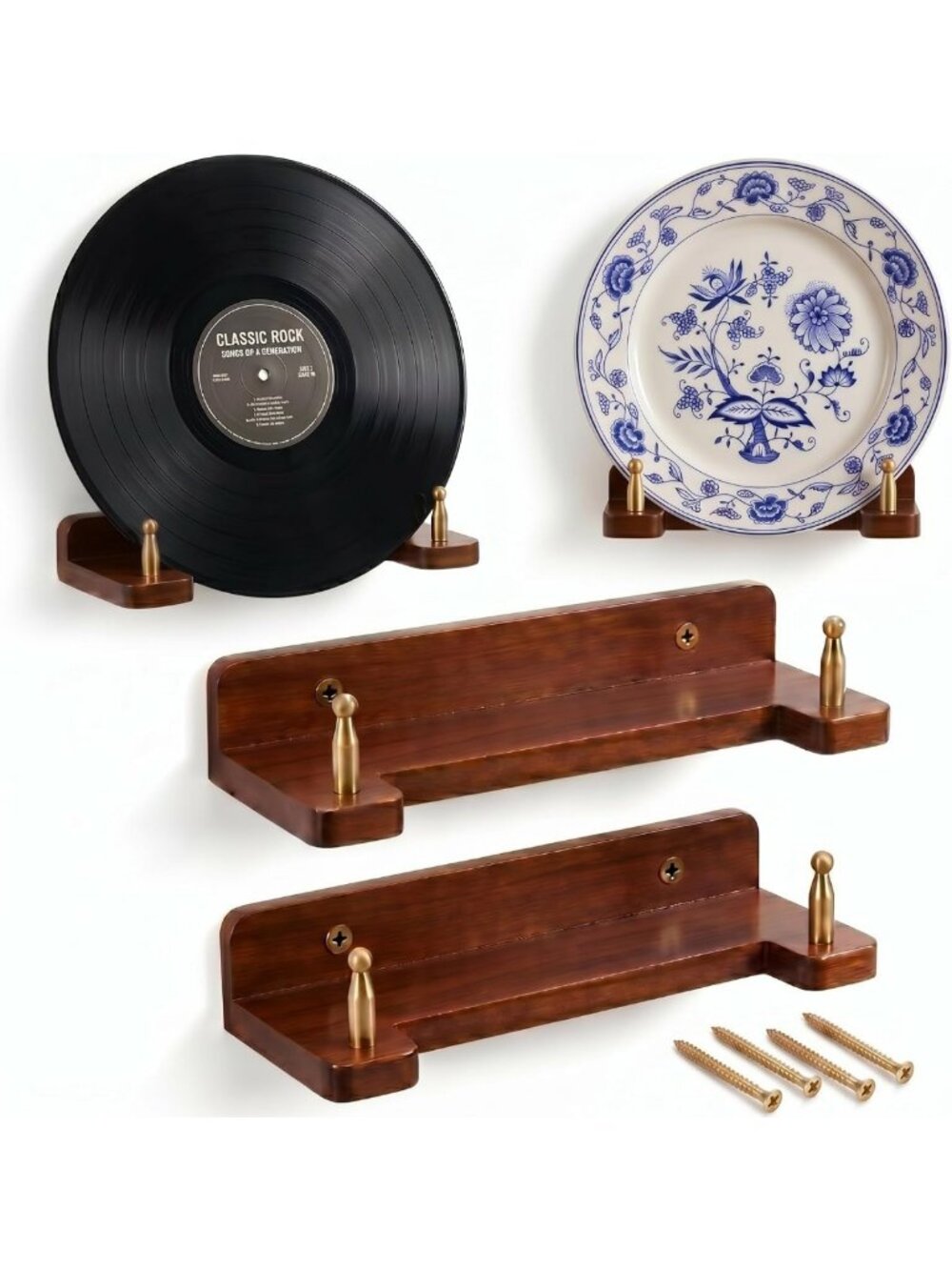 2 Pack Plate Wall Hanger - Display Holder for 6-16 Inch Plates & CDs, Home Decor